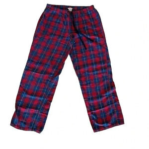 Nautica Flannel Sleep Red Navy Plaid Sleepwear Long Pants Blend. SZ S #2181